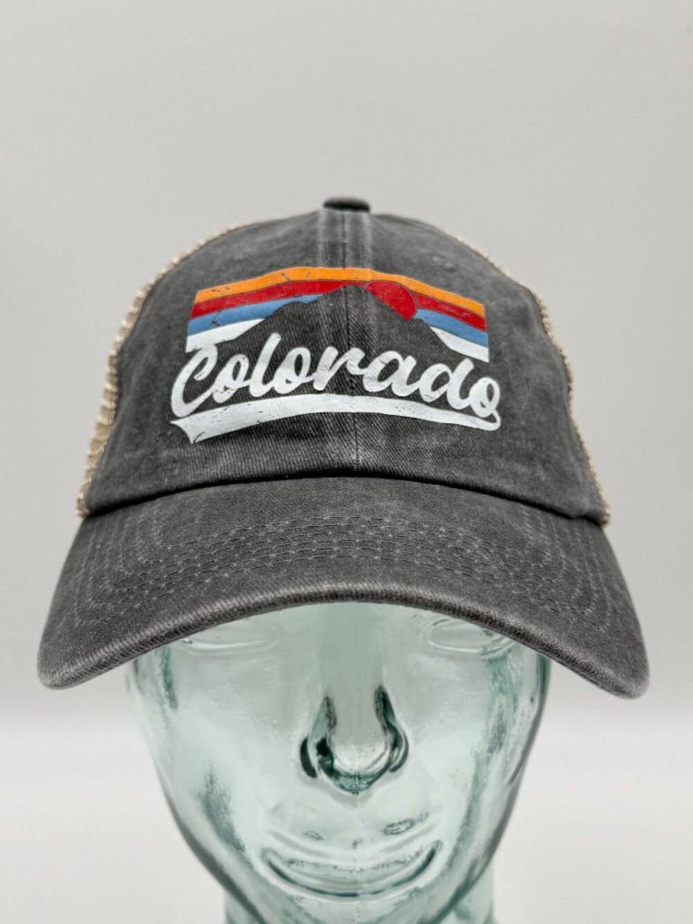 Colorado Sunset Mountains Strapback Hat Cap One Size Adjustable Gray Souvenir